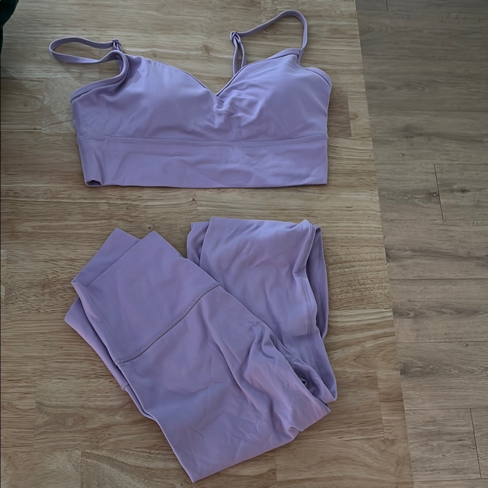 CRZ YOGA Lavender Sports Bra and Leggings Set
